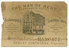 Man of Kent Temperance Hotel, Upper High Street, advertising card, 1880s  | Margate History